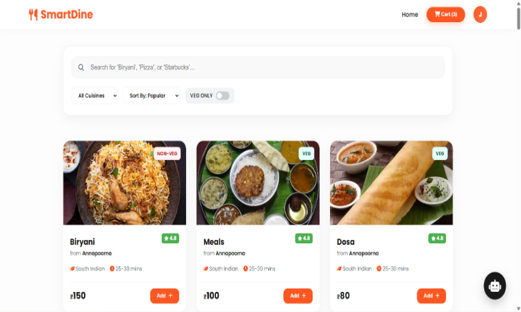 SmartDine Dashboard